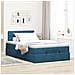 Pouf Letto con Materasso e LED Blu Scuro 120x190cm in Velluto - Foto miniatura 4