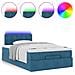 Pouf Letto con Materasso e LED Blu Scuro 120x190cm in Velluto - Foto miniatura 5