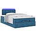 Pouf Letto con Materasso e LED Blu Scuro 120x190cm in Velluto - Foto miniatura 6