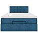 Pouf Letto con Materasso e LED Blu Scuro 120x190cm in Velluto - Foto miniatura 8