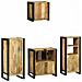 Set di mobili per il bagno 4 pcs Legno di mango massello - Foto miniatura 8