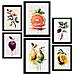 Set Di 6 Stampe Poster Di Frutta Succosa, Verdura E Cibo Sano In Acquerello Su Bianco Puro A3 & A4 Cornice Nera - Foto miniatura 1