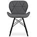 Sedia WAKO - Moderna ecopelle grigia con gambe nere x 3 - Foto miniatura 3