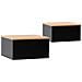 Set Di 2 Comodini Sospes Desi 1 Cassetti Colore Nero /rovere - Foto miniatura 1