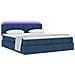 Letto con luci a strisce a LED Blu 180 x 200 cm Tessuto - Foto miniatura 3