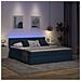Letto con luci a strisce a LED Blu 180 x 200 cm Tessuto - Foto miniatura 6