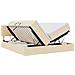 Letto con luci a strisce a LED Crema 200 x 200 cm Tessuto - Foto miniatura 1