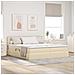 Letto con luci a strisce a LED Crema 200 x 200 cm Tessuto - Foto miniatura 2