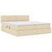 Letto con luci a strisce a LED Crema 200 x 200 cm Tessuto - Foto miniatura 7