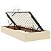 Letto con luci a strisce a LED Crema 200 x 200 cm Tessuto - Foto miniatura 8