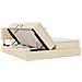 Letto con luci a strisce a LED Crema 200 x 200 cm Tessuto - Foto miniatura 9