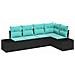 Set Divano da Giardino 5 pz Nero polyrattan - Foto miniatura 1