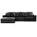 Divano Angolare In Pelle Nero Versione Destro Oslo - Foto miniatura 21