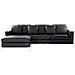 Divano Angolare In Pelle Nero Versione Destro Oslo - Foto miniatura 9