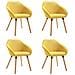 Sedie Da Pranzo 4 Pz Gialle In Tessuto - Foto miniatura 2