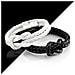 Bracciale da Donna in Pelle Premium, ""Knot"", 18cm, Nero - Foto miniatura 3