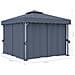 Gazebo Con Tende 3x3 Cm Antracite Alluminio - Foto miniatura 6