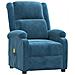 Poltrona Massaggiante Reclinabile Blu In Velluto - Foto miniatura 1