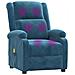Poltrona Massaggiante Reclinabile Blu In Velluto - Foto miniatura 2