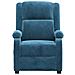 Poltrona Massaggiante Reclinabile Blu In Velluto - Foto miniatura 3