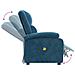 Poltrona Massaggiante Reclinabile Blu In Velluto - Foto miniatura 5
