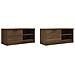 Mobili Tv 2 Pz Rovere Marrone 80x35x36,5cm In Legno Multistrato - Foto miniatura 3