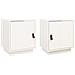 Comodini Bianco 2 Pz 40x34x45 Cm In Legno Massello Di Pino - Foto miniatura 2