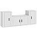 Set Mobili Porta Tv 3 Pz Bianco In Legno Multistrato - Foto miniatura 2