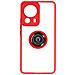 Cover Per Xiaomi 13 Lite Bimateria Anello Metallico Supporto Bordo Rosso - Foto miniatura 1