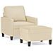 Poltrona Con Poggiapiedi Crema 60 Cm In Tessuto - Foto miniatura 2