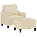 Poltrona Con Poggiapiedi Crema 60 Cm In Tessuto - Foto miniatura 3