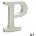 Lettera P Legno Bianco (2 X 16 X 14,5 Cm) (24 Unità) - Foto miniatura 1