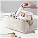 Spaziosa Borsa Da Toilette/trucco Beige - Foto miniatura 5
