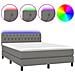 Letto a Molle Materasso e LED Grigio Scuro 140x200cm in Tessuto - Foto miniatura 1