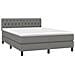 Letto a Molle Materasso e LED Grigio Scuro 140x200cm in Tessuto - Foto miniatura 7