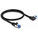 Cavo di rete RJ45 Cat. 6A S /FTP dritto / angolato a sinistra da 0,5 m nero - Foto miniatura 2