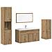 Set Mobili Da Bagno 4 Pz Rovere Artigianale Legno Multistrato - Foto miniatura 2