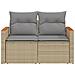 Divano da Giardino con Cuscini a 2 Posti Beige in Polyrattan - Foto miniatura 4