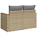 Divano da Giardino con Cuscini a 2 Posti Beige in Polyrattan - Foto miniatura 6