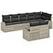 Set Divano da Giardino 8 Pezzi con Cuscini Grigio Chiaro Rattan Sintetico - Foto miniatura 1