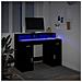 Scrivania con Luci LED Nera 120x55x91 cm in Legno Multistrato - Foto miniatura 5