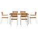 Set Pranzo Giardino 7 Pezzi Legno Massello Teak - Foto miniatura 7