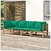 Set Salotto da Giardino 4pz con Cuscini Verdi Bambù - Foto miniatura 2