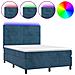 Letto a Molle con Materasso e LED Blu Scuro 140x190 cm - Foto miniatura 1