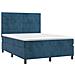 Letto a Molle con Materasso e LED Blu Scuro 140x190 cm - Foto miniatura 3
