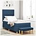 Letto con Rete a Molle con Materasso e Panca Blu 90x200 cm Tessuto - Foto miniatura 2