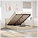 Pouf Letto con Materasso e LED Crema 140x200 cm in Tessuto - Foto miniatura 2