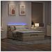 Pouf Letto con Materasso e LED Crema 140x200 cm in Tessuto - Foto miniatura 3