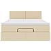 Pouf Letto con Materasso e LED Crema 140x200 cm in Tessuto - Foto miniatura 8