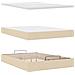 Pouf Letto con Materasso e LED Crema 140x200 cm in Tessuto - Foto miniatura 9